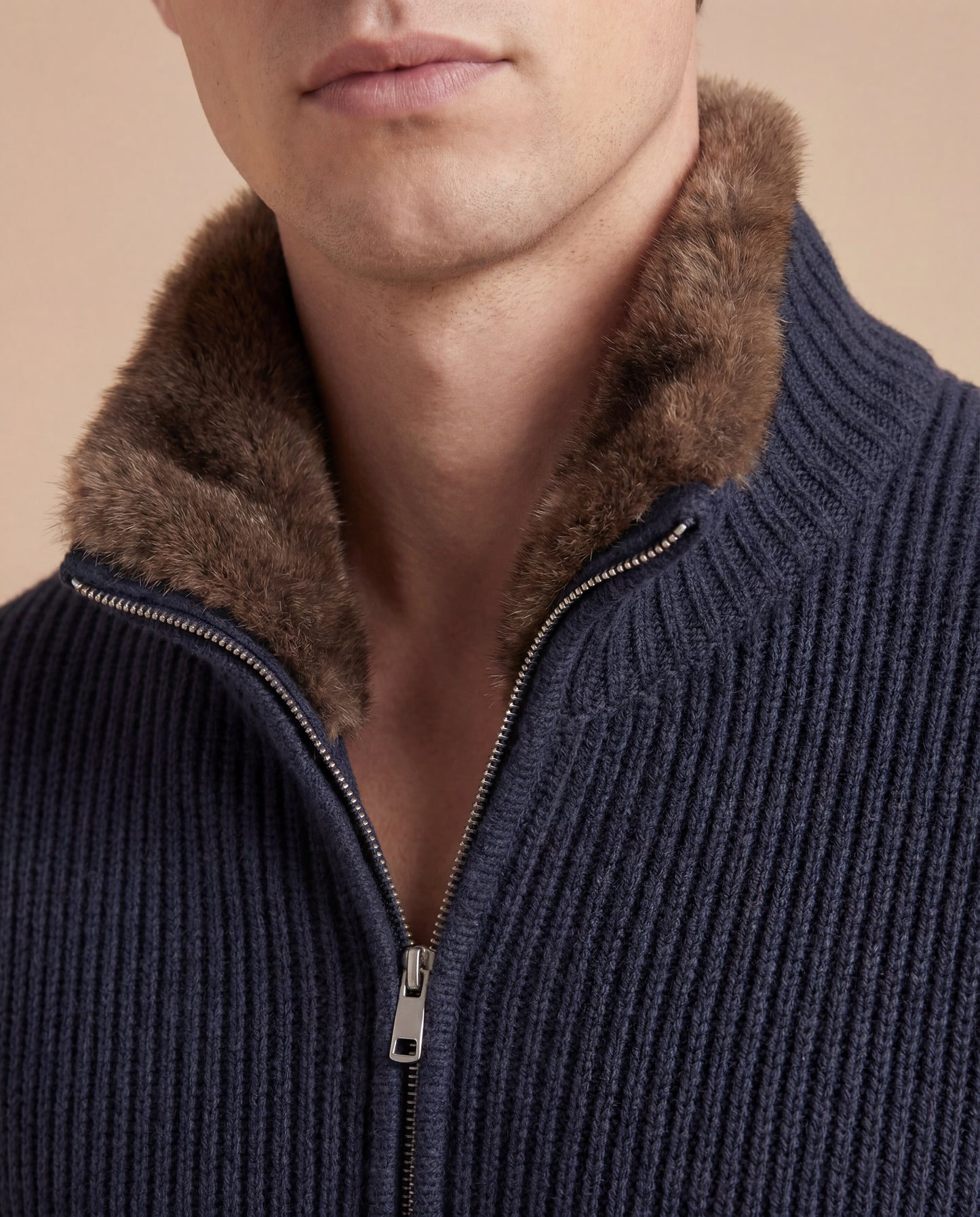 Fur Collar Cardigan
